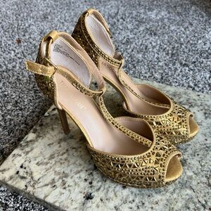 Thalia Sodi Gold Studded Heels